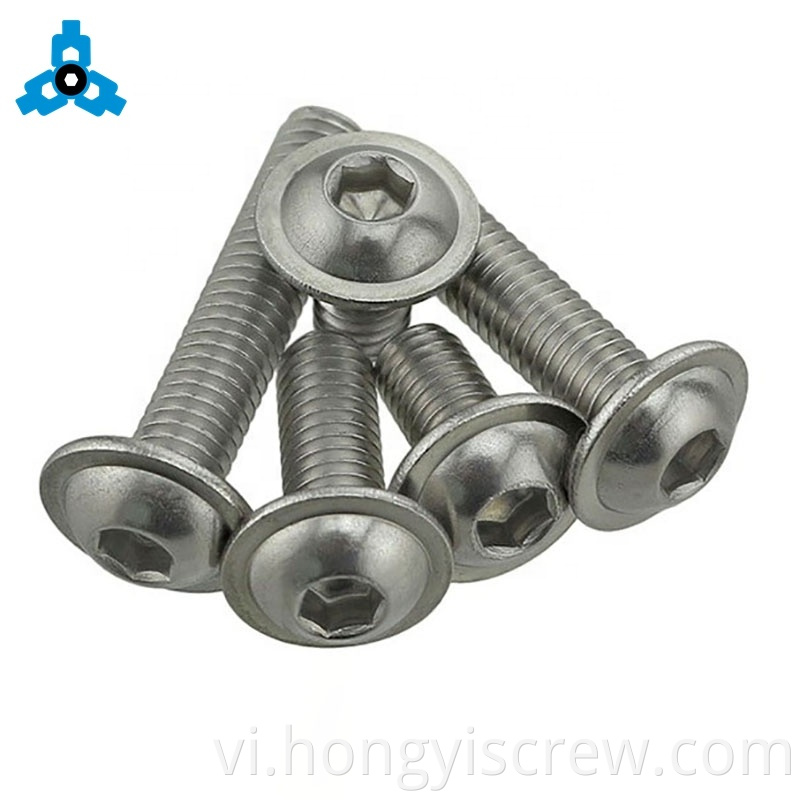 Nút hexagon bằng thép không gỉ ốc vít đầu với cổ áo ISO7380-2